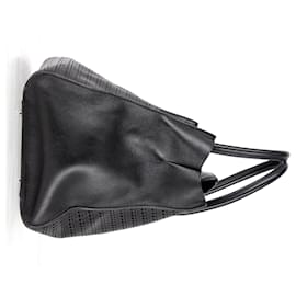 Alaïa-Alaïa Sidi 39 Openwork Tote Bag in Black calf leather Leather-Black