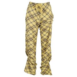 Dries Van Noten Checked Lounge Pants in Yellow Cotton Other
