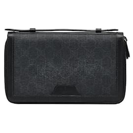 Gucci-GG Supreme Travel Document Case 358933-Black