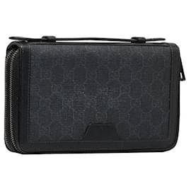 Gucci-GG Supreme Travel Document Case 358933-Black