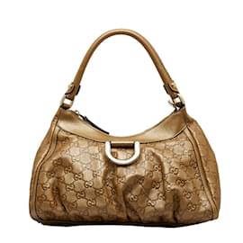 Gucci-Guccissima Leather Abbey D-Ring Shoulder Bag 190525-Brown
