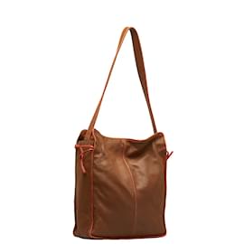 Loewe-Leather Shoulder Bag-Brown