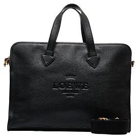 Loewe Borsa da lavoro in pelle con logo Nero