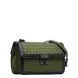 Bottega Veneta-Nappa Intrecciato Glass Shoulder Bag-Red