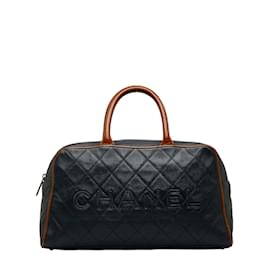 Chanel-Quilted Caviar Bowling Bag-Black