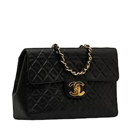 Chanel-Maxi sac classique à rabat unique-Noir