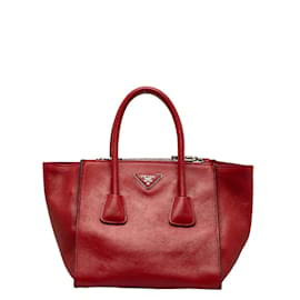 Prada-Twin Pocket Tote Bag-Red