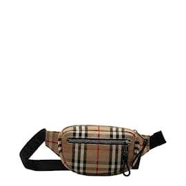 Burberry-House Check Canvas Belt Bag-Brown