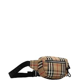 Burberry-House Check Canvas Belt Bag-Brown