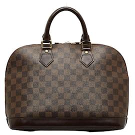 Louis Vuitton-Louis Vuitton Damier Ebene Alma PM Sac à main en toile N51131 en bon état-Marron