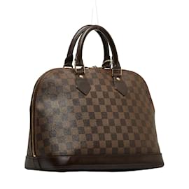 Louis Vuitton-Louis Vuitton Damier Ebene Alma PM Canvas Handbag N51131 in Good condition-Brown