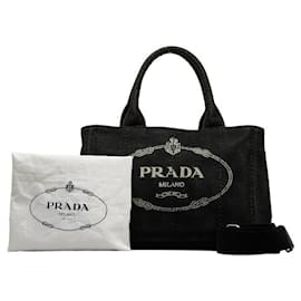 Prada-Canapa Logo Handbag-Black