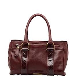 Burberry-Leather Handbag-Red