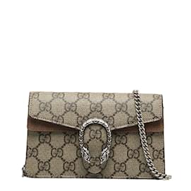 Gucci-GG Supreme Mini Dionysus Shoulder Bag 476432-Brown