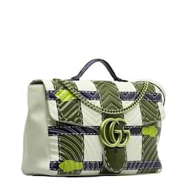 Gucci-GG Marmont Trompe L'Oeil Matelasse Flap Bag 466448-White