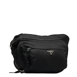 Prada-Tessuto Messenger Shoulder Bag-Black