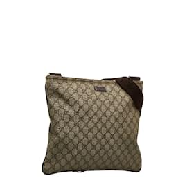 Gucci-GG Supreme Crossbody Bag 201446-Brown