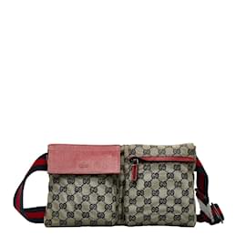 Gucci-GG Canvas Belt Bag 28566-Brown