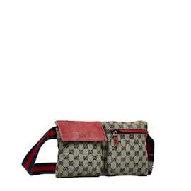 Gucci-GG Canvas Belt Bag 28566-Brown