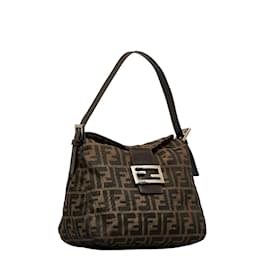 Fendi-Zucca Canvas Shoulder Bag 264260-Brown