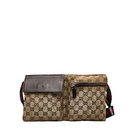 Gucci-GG Canvas Belt Bag-Brown