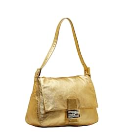 Fendi-Leather Mamma Baguette-Golden
