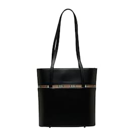 Burberry-Leather Tote Bag-Black