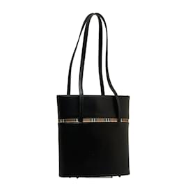 Burberry-Leather Tote Bag-Black