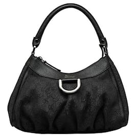 Gucci-GG Canvas D-Ring Shoulder Bag 265692-Black