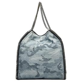 Stella Mc Cartney-Camo Print Canvas Falabella Shoulder Bag 495151-Blue