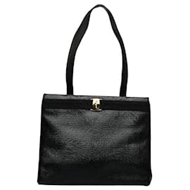 Salvatore Ferragamo-Leather Tote Bag BK-21 2530-Black