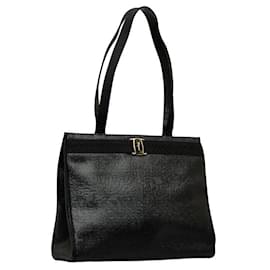 Salvatore Ferragamo-Salvatore Ferragamo Leather Tote Bag Leather Tote Bag BK-21 2530 in Good condition-Black