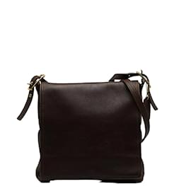 Coach-Leather Monterey Flap Crossbody Bag 9829-Brown
