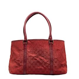 Gucci-Gucci GG Canvas Tote Bag  Canvas Tote Bag 257302 in Fair condition-Red