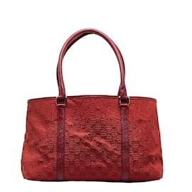 Gucci-La bolsa de asas de lona GG  257302-Roja