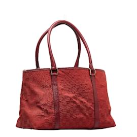 Gucci-Gucci GG Canvas Tote Bag  Canvas Tote Bag 257302 in Fair condition-Red