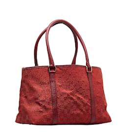 Gucci-La bolsa de asas de lona GG  257302-Roja