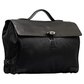 Montblanc-Leather Double Gusset Nightflight Briefcase-Black