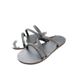 Ancient Greek Sandals-SANDALES GREC ANCIENNES Sandales T.UE 39 Cuir-Gris