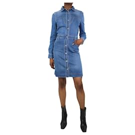 Stella Mc Cartney-Blaues, langärmliges Jeanshemdkleid – Größe IT 38-Blau