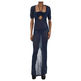 Jacquemus Blaues, transparentes Polo-Maxikleid – Größe UK 8 Blau