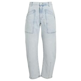 Veronica Beard-Veronica Beard Charlie Barrel Leg Jeans-Hellblau