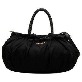 Prada Noir Tessuto Bow Cartable Noir