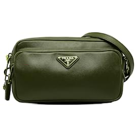 Prada-Prada Red Saffiano Crossbody Bag-Red