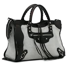 Balenciaga-Balenciaga White Perforated Twill Motocross Classic City-White