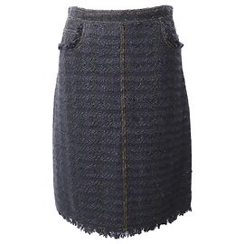 Glitzernder Midi-Bleistiftrock von Tory Burch aus marineblauem Polyester Blau Marineblau
