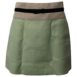 Miu Miu-Minifalda Miu Miu de lana verde-Verde