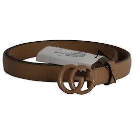 Gucci GG Marmont Dünner Gürtel aus beigem Leder Beige