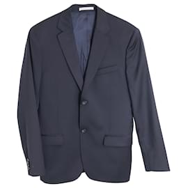Kenzo-Kenzo Pin Stripe Tailored Blazer in Gray Wool-Brown