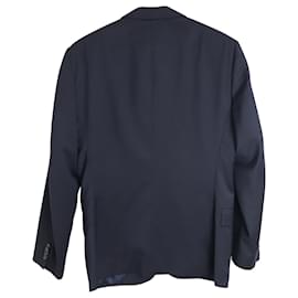 Kenzo-Kenzo Pin Stripe Tailored Blazer in Gray Wool-Brown